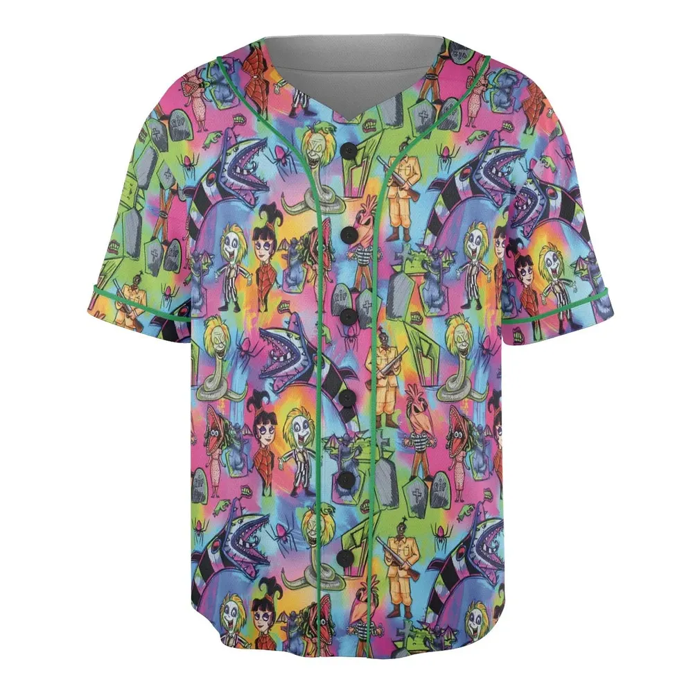Hauntingly Stylish Beetlejuice Unisex Baseball Jersey - 3