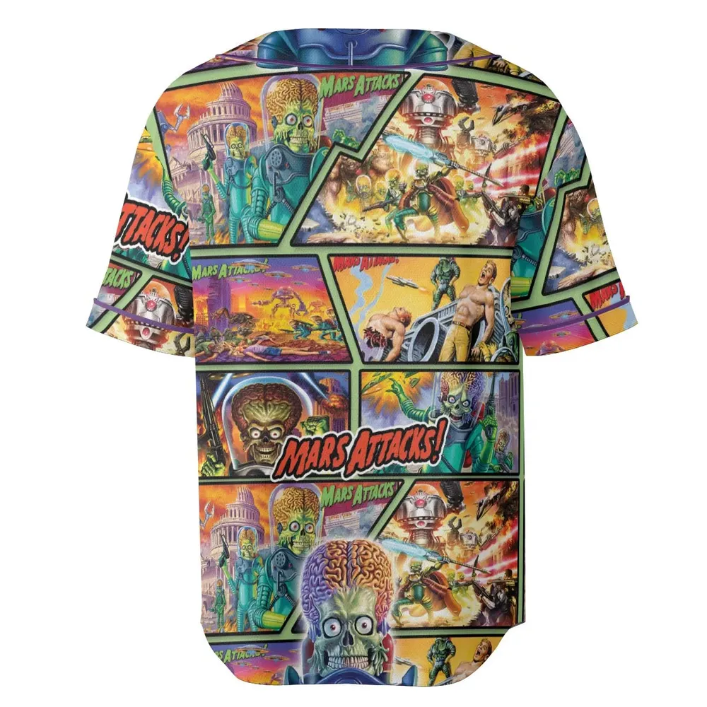 Ack! Ack! Ack! Mars Attacks Unisex Baseball Jersey - 4