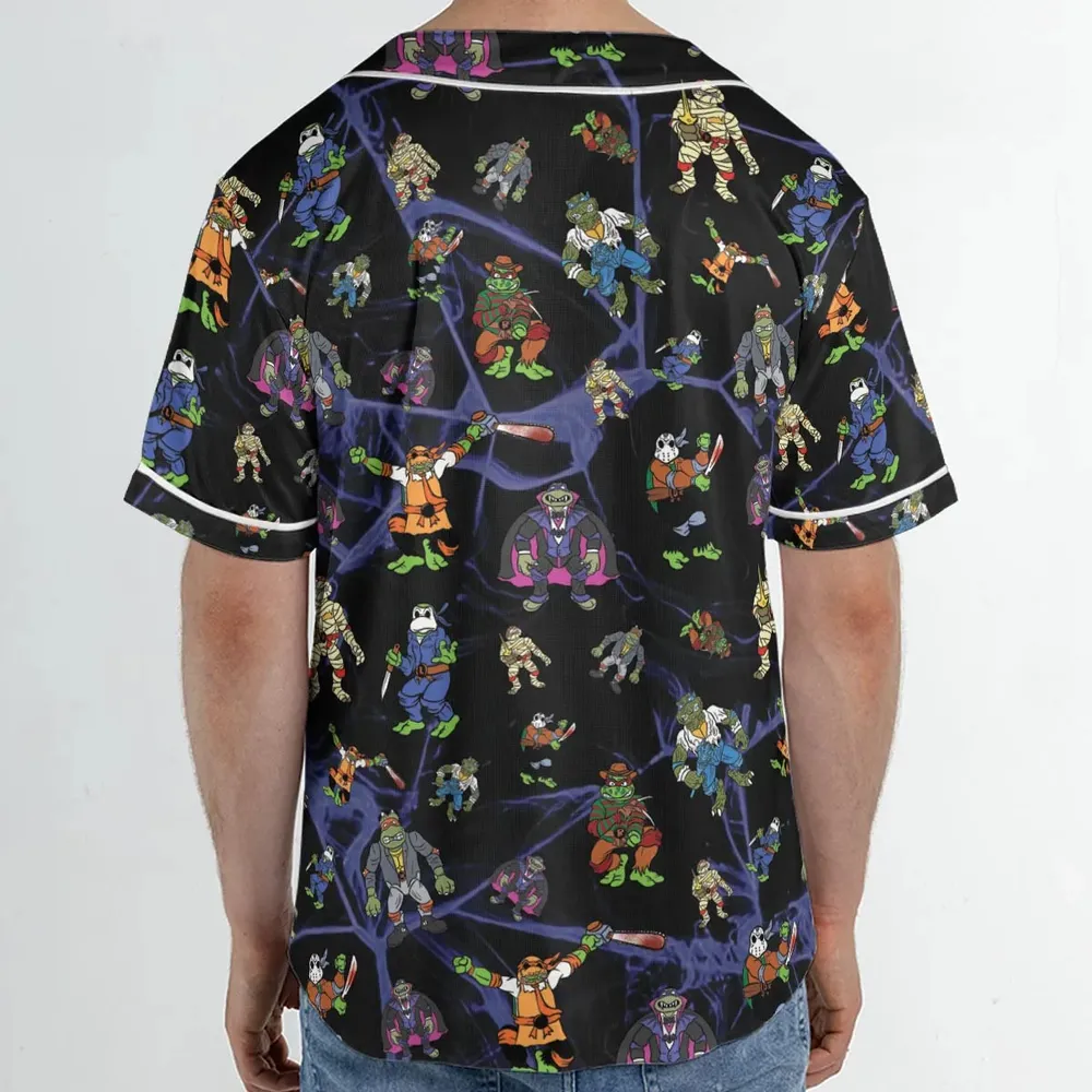 TMNT Universal Monsters And Sewer Slasher Toys Unisex Baseball Jersey - 2