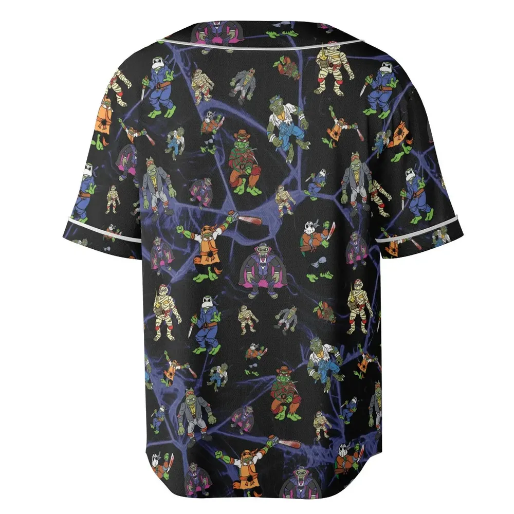 TMNT Universal Monsters And Sewer Slasher Toys Unisex Baseball Jersey - 4