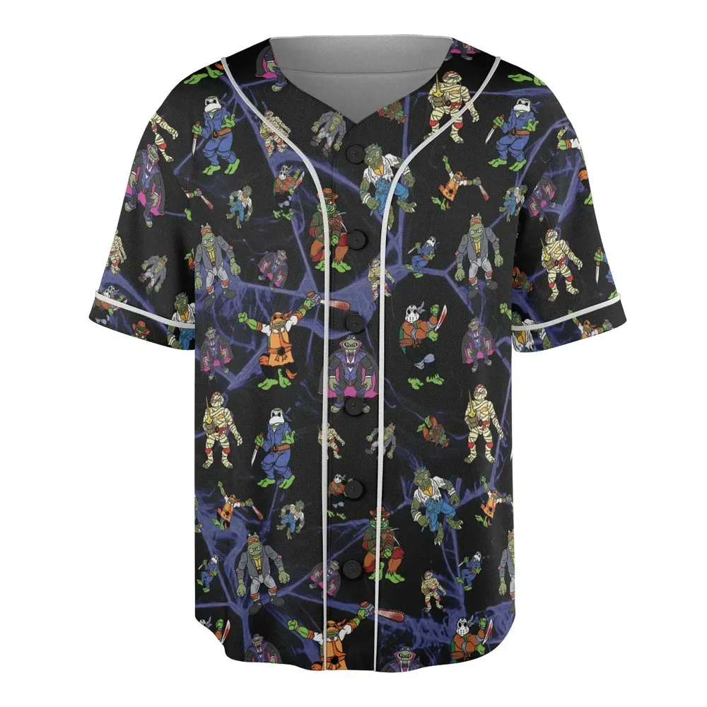 TMNT Universal Monsters And Sewer Slasher Toys Unisex Baseball Jersey - 3