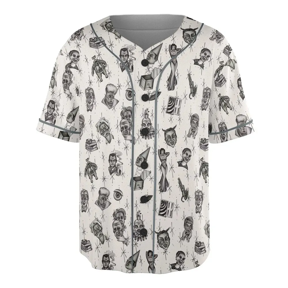 The Twilight Zone Characters Pattern Unisex Baseball Jersey - 3