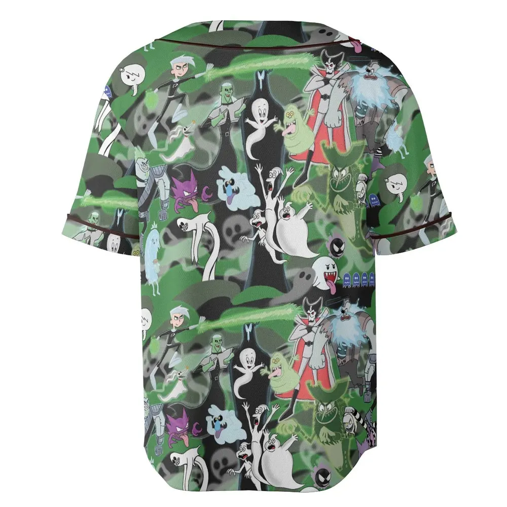 Ghost Cartoon Characters Unisex Baseball Jersey - 4