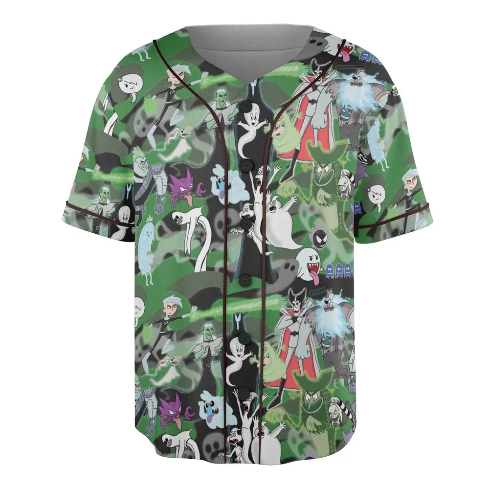 Ghost Cartoon Characters Unisex Baseball Jersey - 3