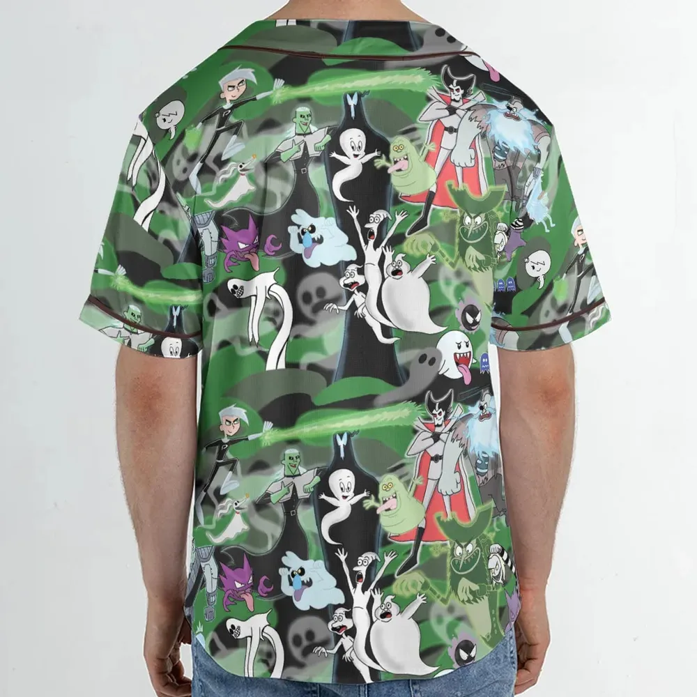 Ghost Cartoon Characters Unisex Baseball Jersey - 2