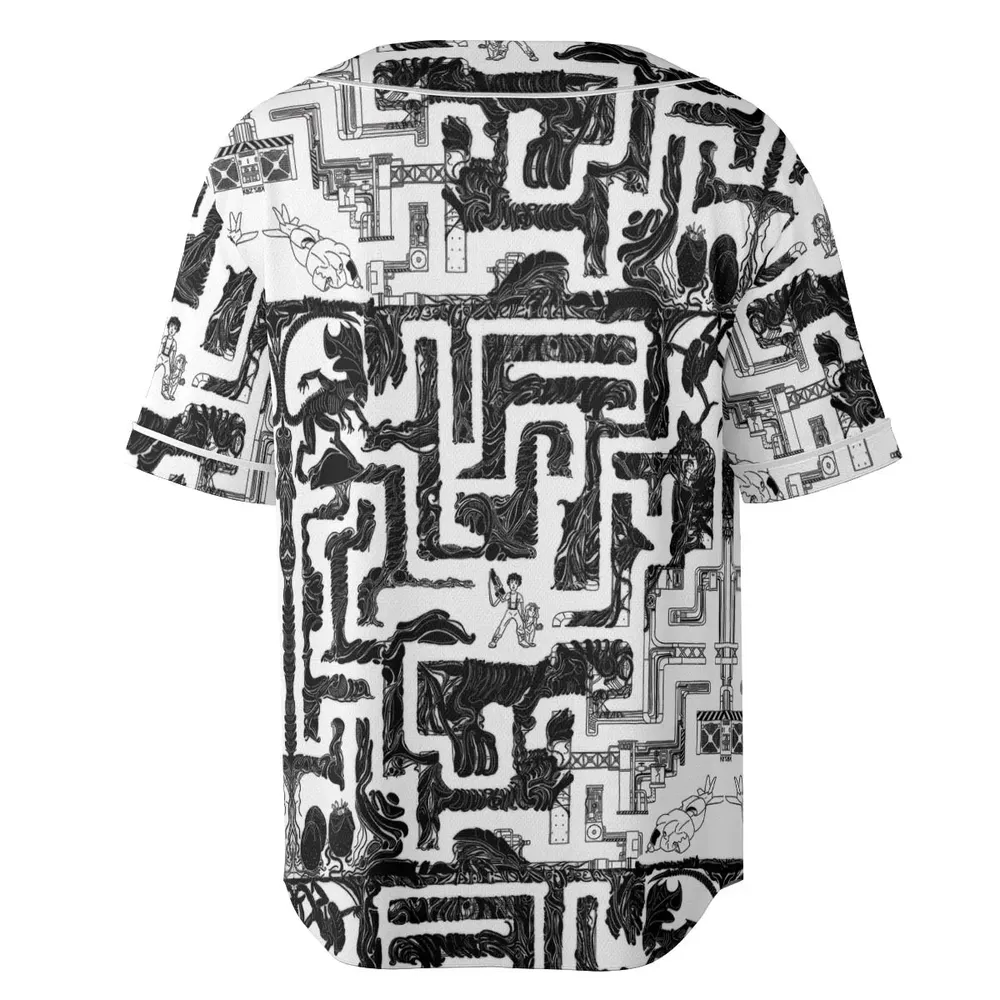 Xenomorph Alien Maze Unisex Baseball Jersey - 4