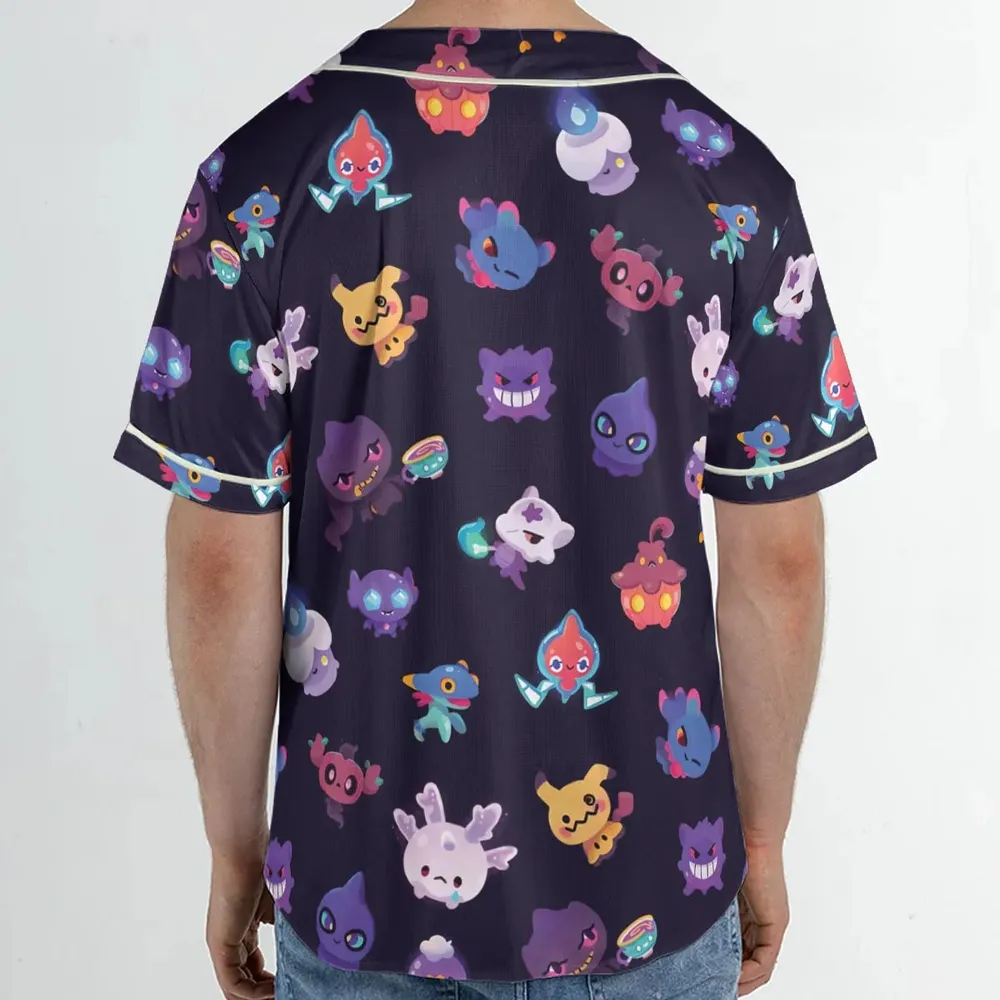 Cute Ghost Type Unisex Baseball Jersey - 2