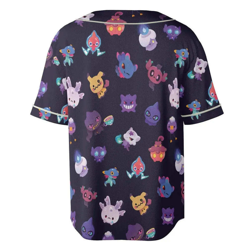 Cute Ghost Type Unisex Baseball Jersey - 4