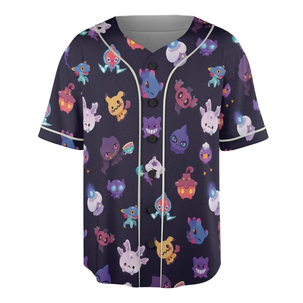 Cute Ghost Type Unisex Baseball Jersey - 3