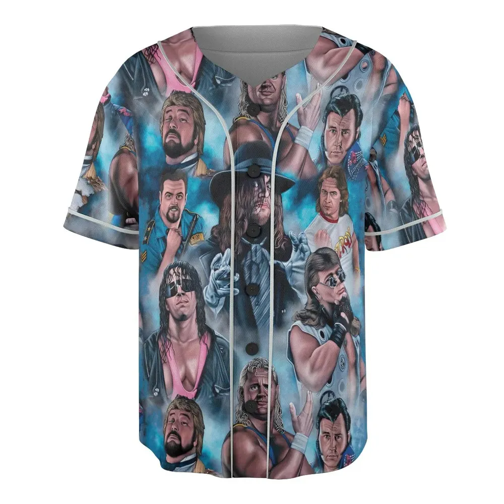 90s Wrestlers Unisex Baseball Jersey - 3