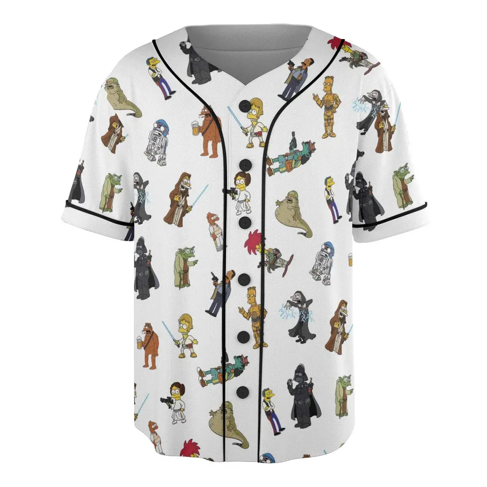 Simpsons Star Wars Mashup Unisex Baseball Jersey - 3