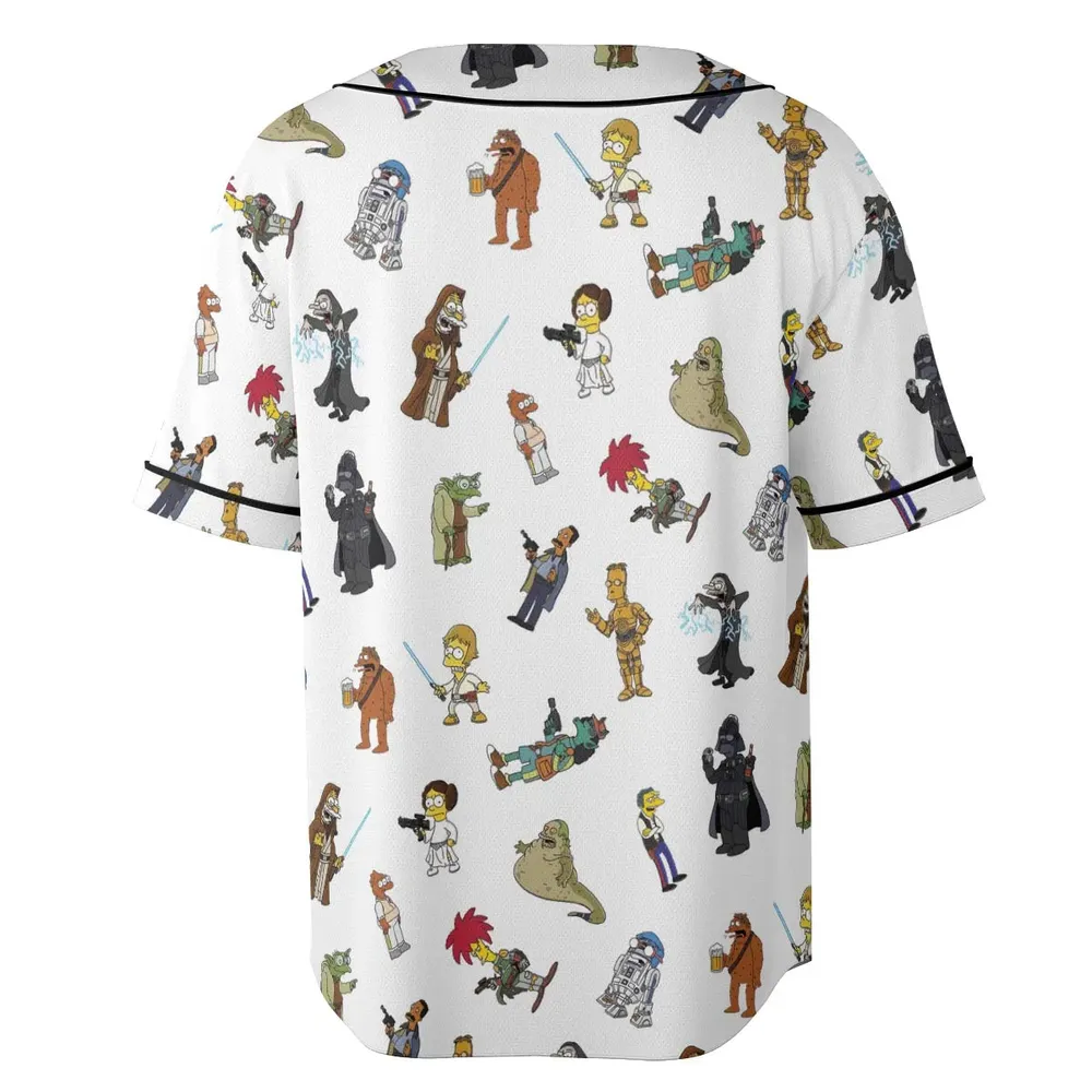 Simpsons Star Wars Mashup Unisex Baseball Jersey - 4