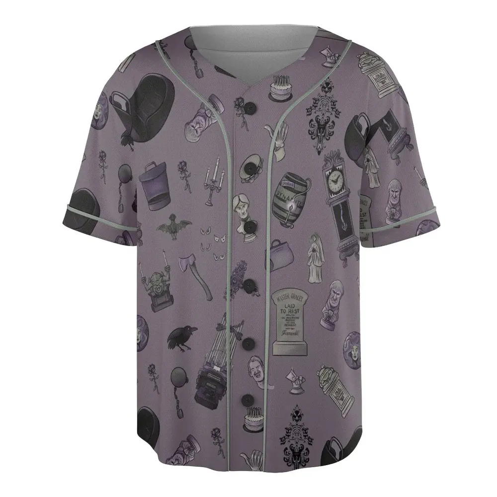 Welcome Foolish Mortals Haunted Mansion Unisex Baseball Jersey - 3