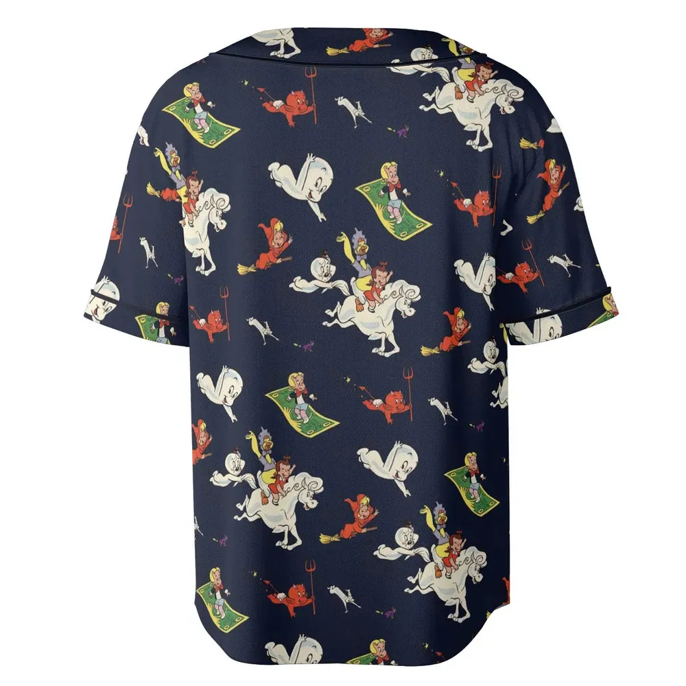 Casper Richie Rich Harvey Comic Characters Unisex Baseball Jersey - 4