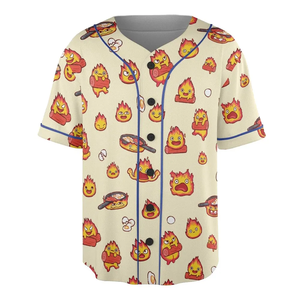 Calcifer Howl’s Moving Castle Unisex Baseball Jersey - 3