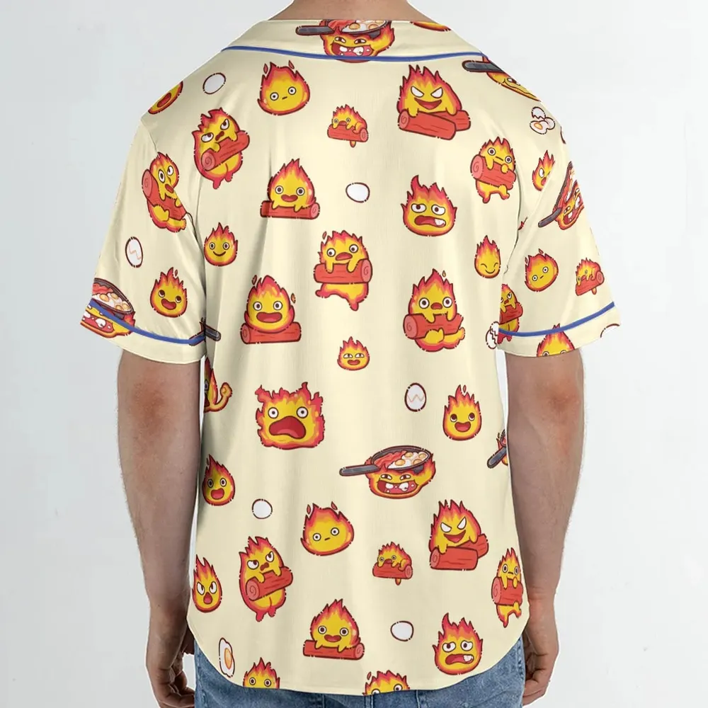 Calcifer Howl’s Moving Castle Unisex Baseball Jersey - 2