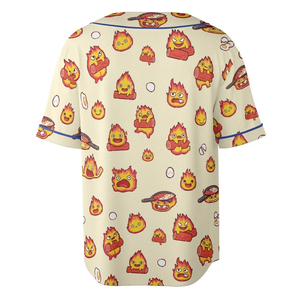 Calcifer Howl’s Moving Castle Unisex Baseball Jersey - 4