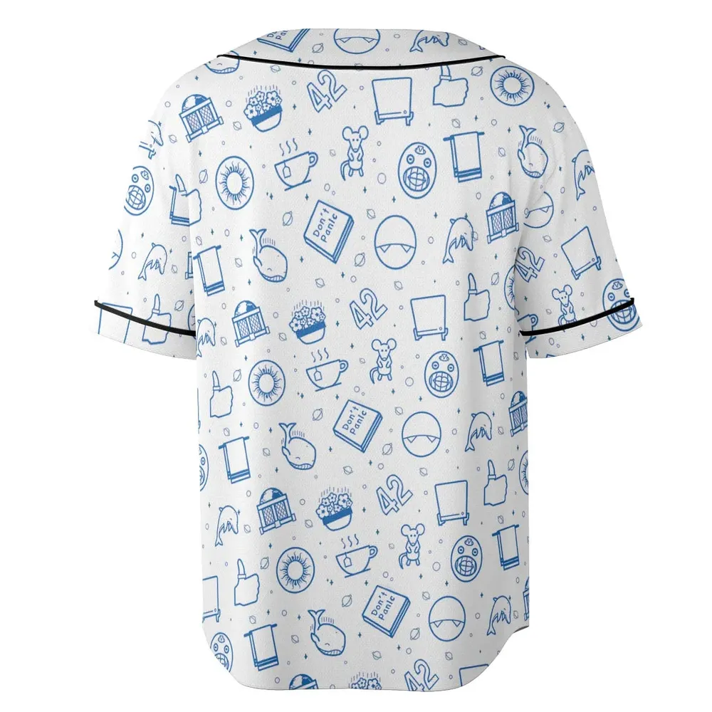 Don't Panic Life 42 The Hitchhiker's Guide to the Galaxy Unisex Baseball Jersey - 4