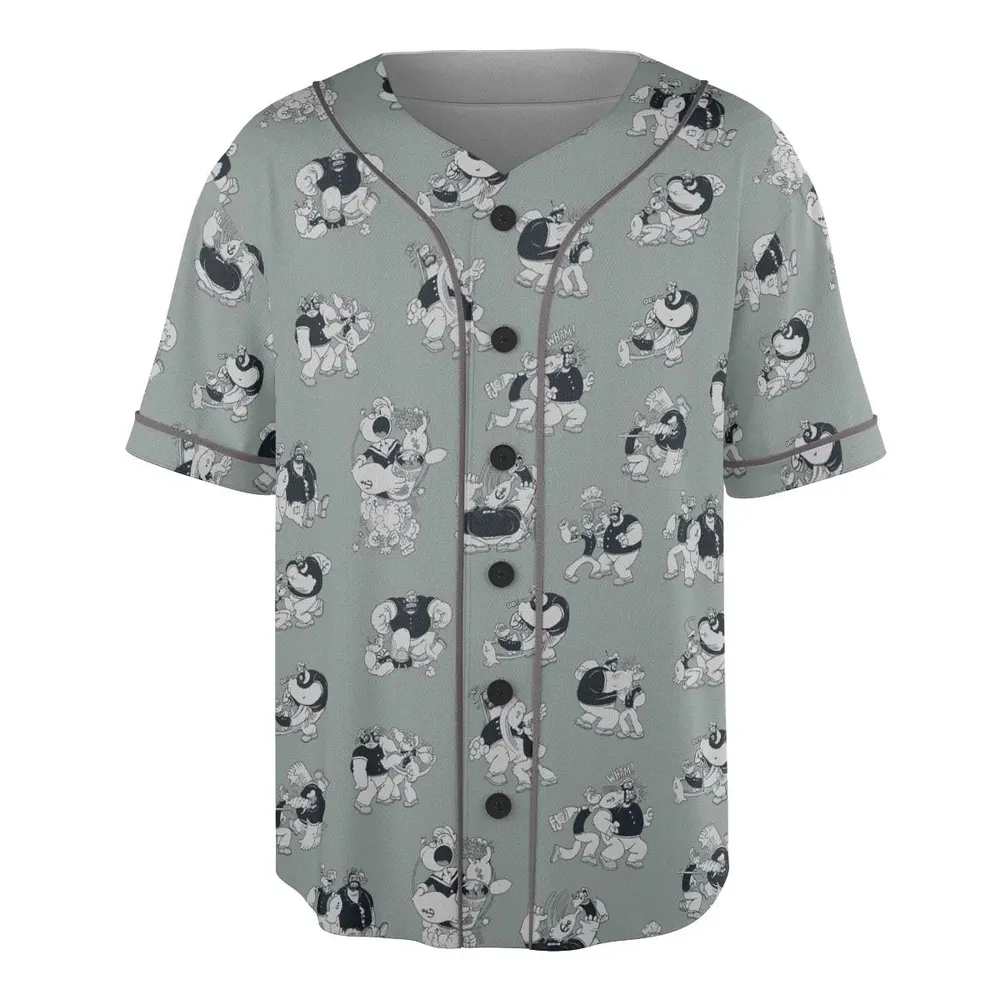 60s Sailors Battle Pattern Unisex Baseball Jersey - 3