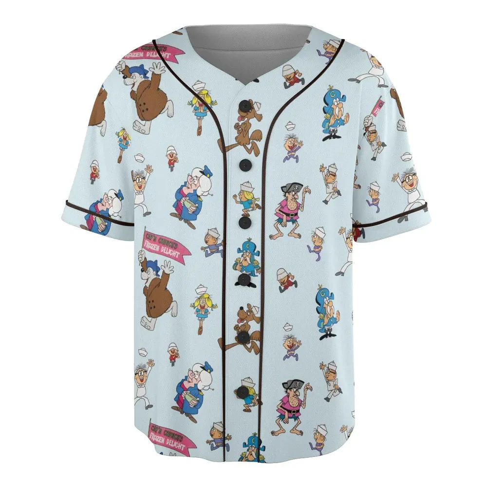 Cereal Cap'n Crunch Characters Unisex Baseball Jersey - 3