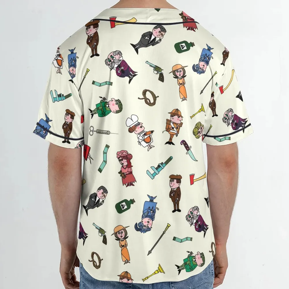 Clue Board Game Characters Unisex Baseball Jersey - 2