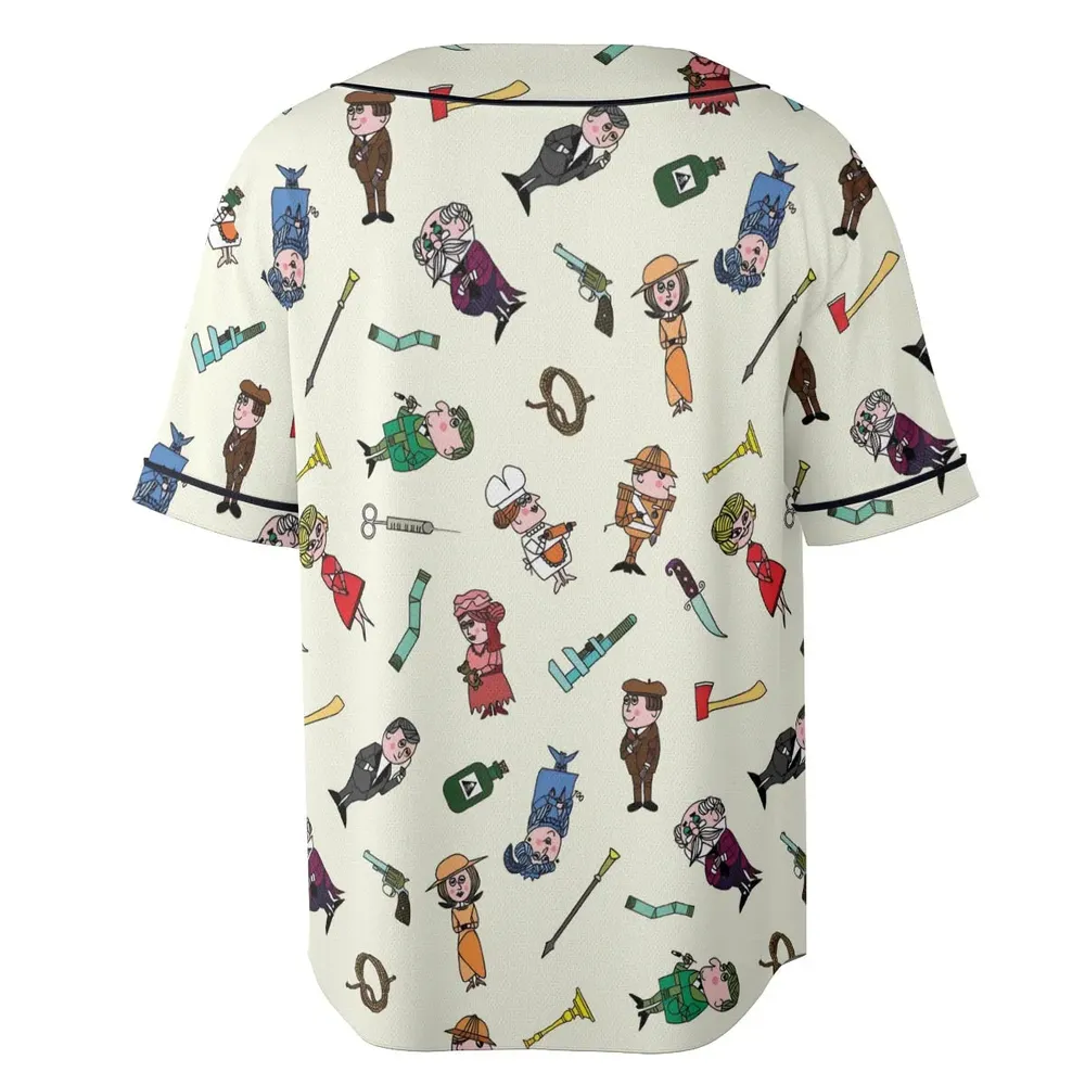 Clue Board Game Characters Unisex Baseball Jersey - 4