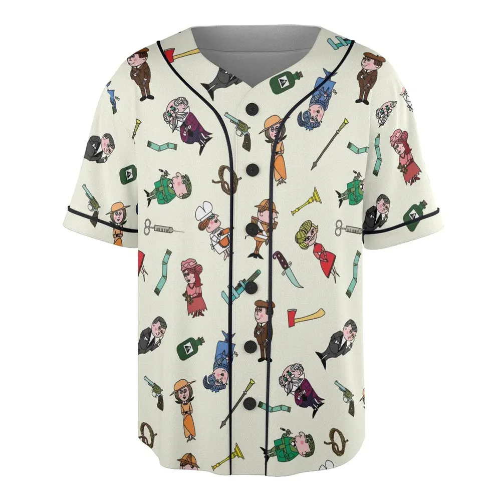 Clue Board Game Characters Unisex Baseball Jersey - 3