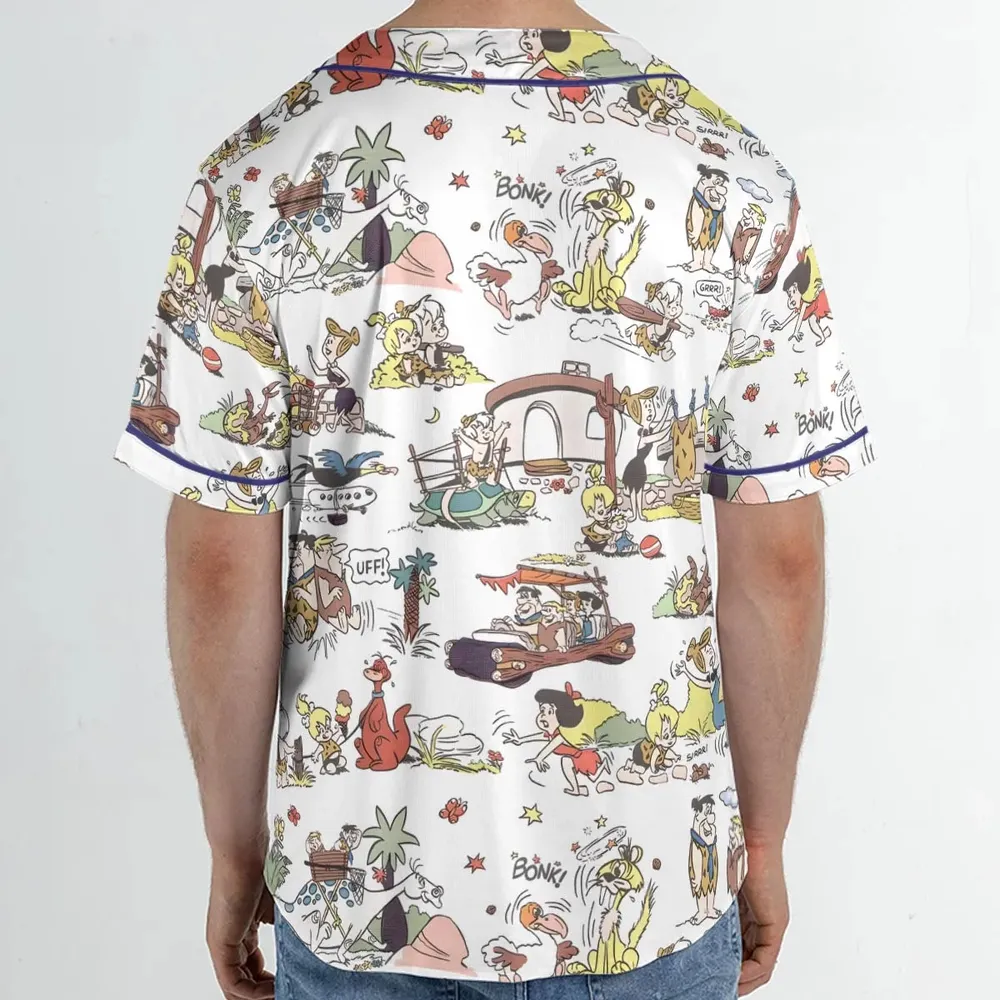 Stone Age Life The Flintstone Unisex Baseball Jersey - 2
