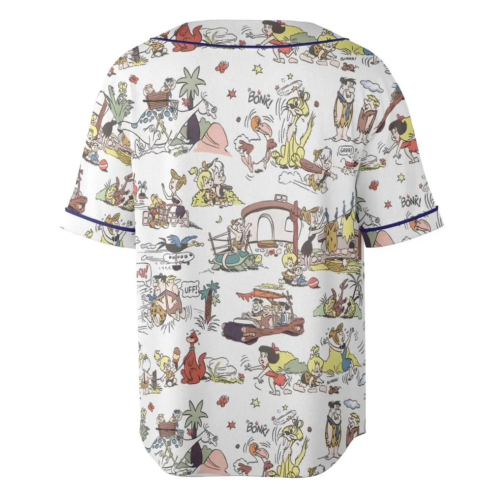 Stone Age Life The Flintstone Unisex Baseball Jersey - 4