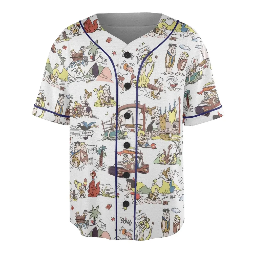 Stone Age Life The Flintstone Unisex Baseball Jersey - 3
