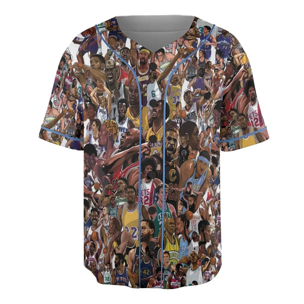 Basketball Superstars Unisex Baseball Jersey - 3