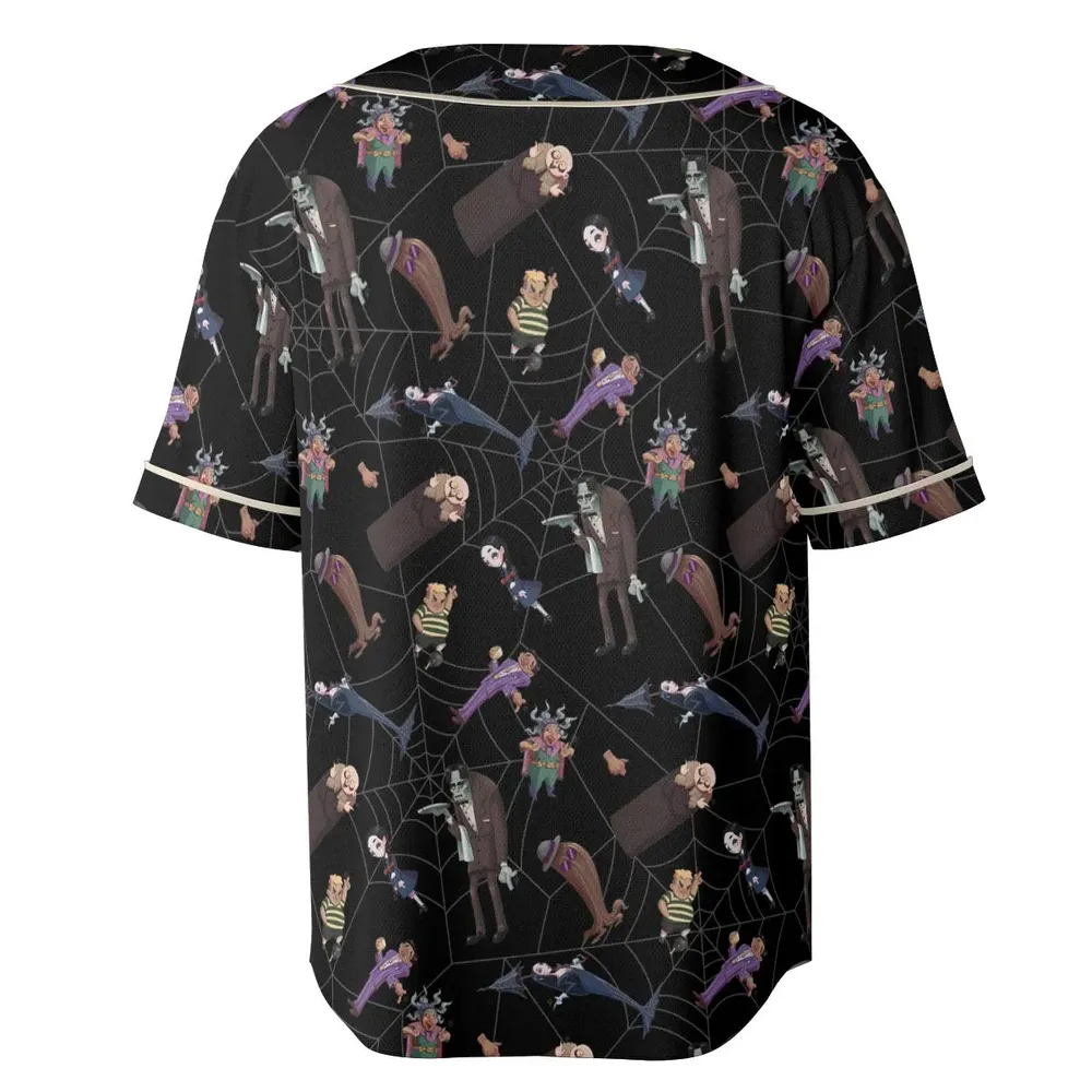 Groovie Addams Family  Cartoon Characters Unisex Baseball Jersey - 4