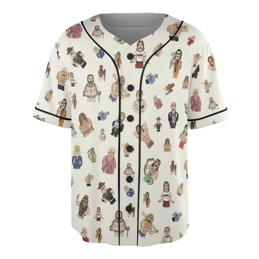 Old School Pro Wrestling Unisex Baseball Jersey - 3