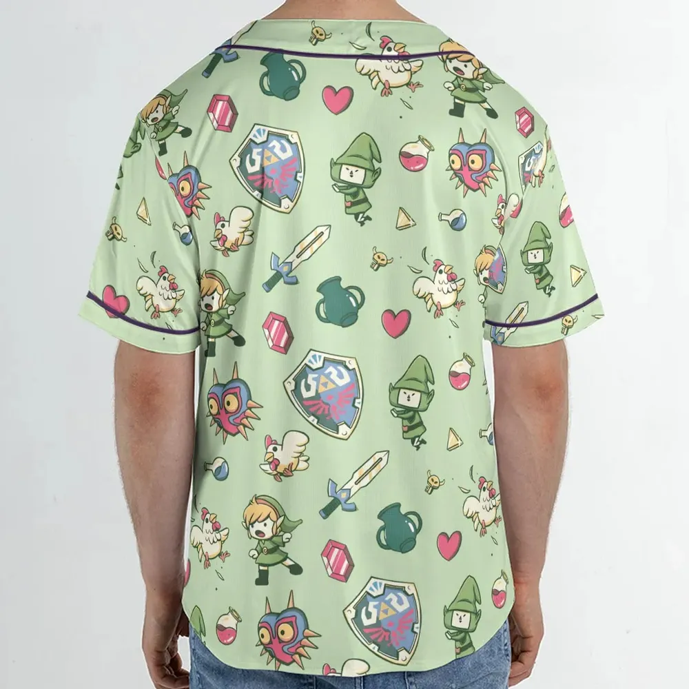 Let's Roll Link The Legend of Zelda Unisex Baseball Jersey - 2
