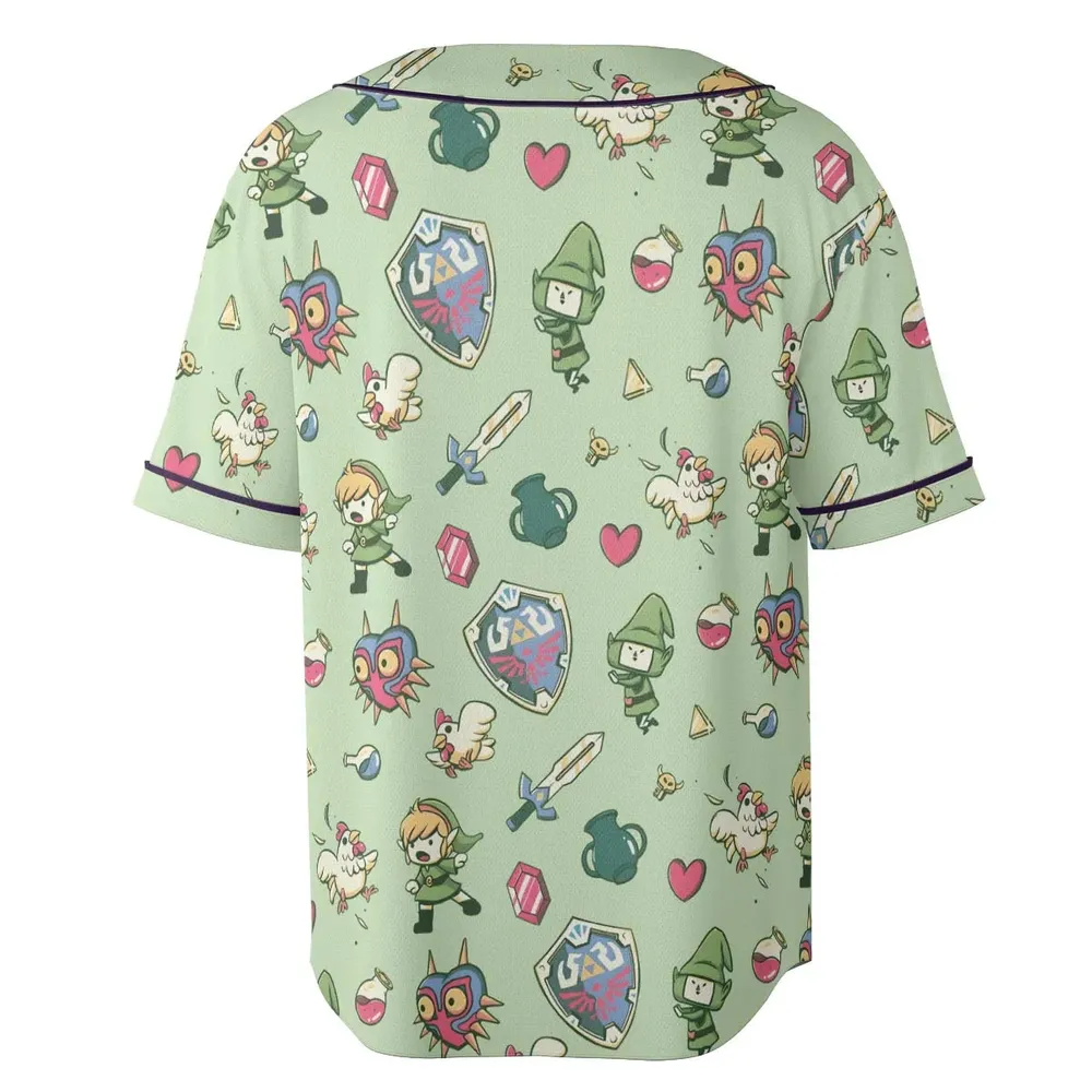 Let's Roll Link The Legend of Zelda Unisex Baseball Jersey - 4