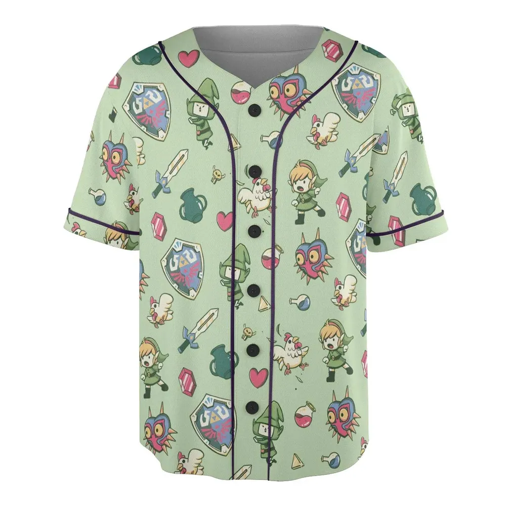 Let's Roll Link The Legend of Zelda Unisex Baseball Jersey - 3