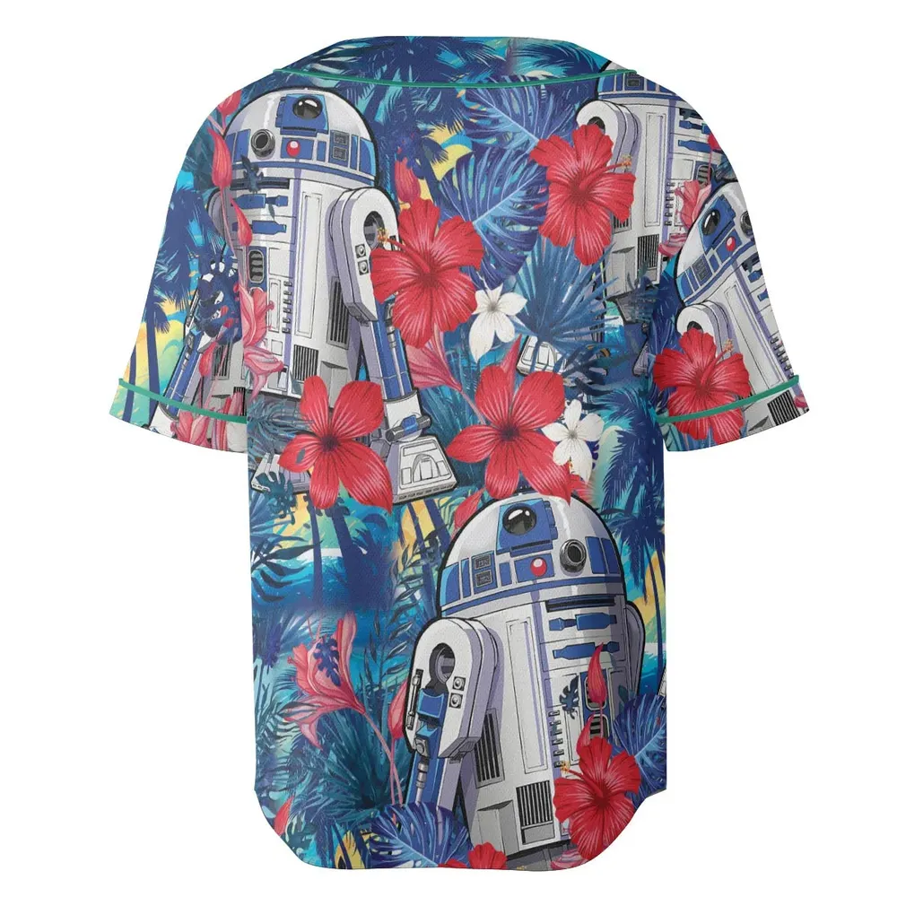 Summer Vacation R2 D2 Tropical Unisex Baseball Jersey - 4