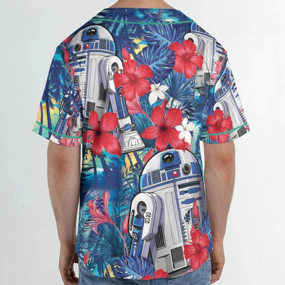 Summer Vacation R2 D2 Tropical Unisex Baseball Jersey - 2