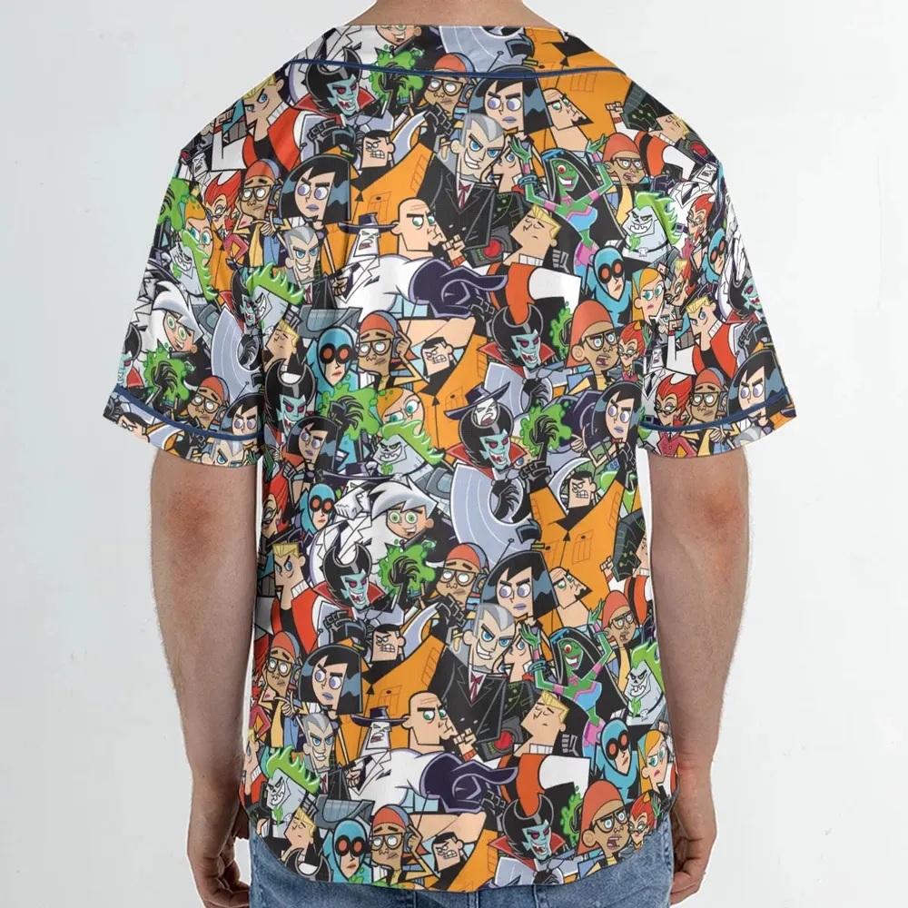 Danny Phantom Characters Collage Unisex Baseball Jersey - 2