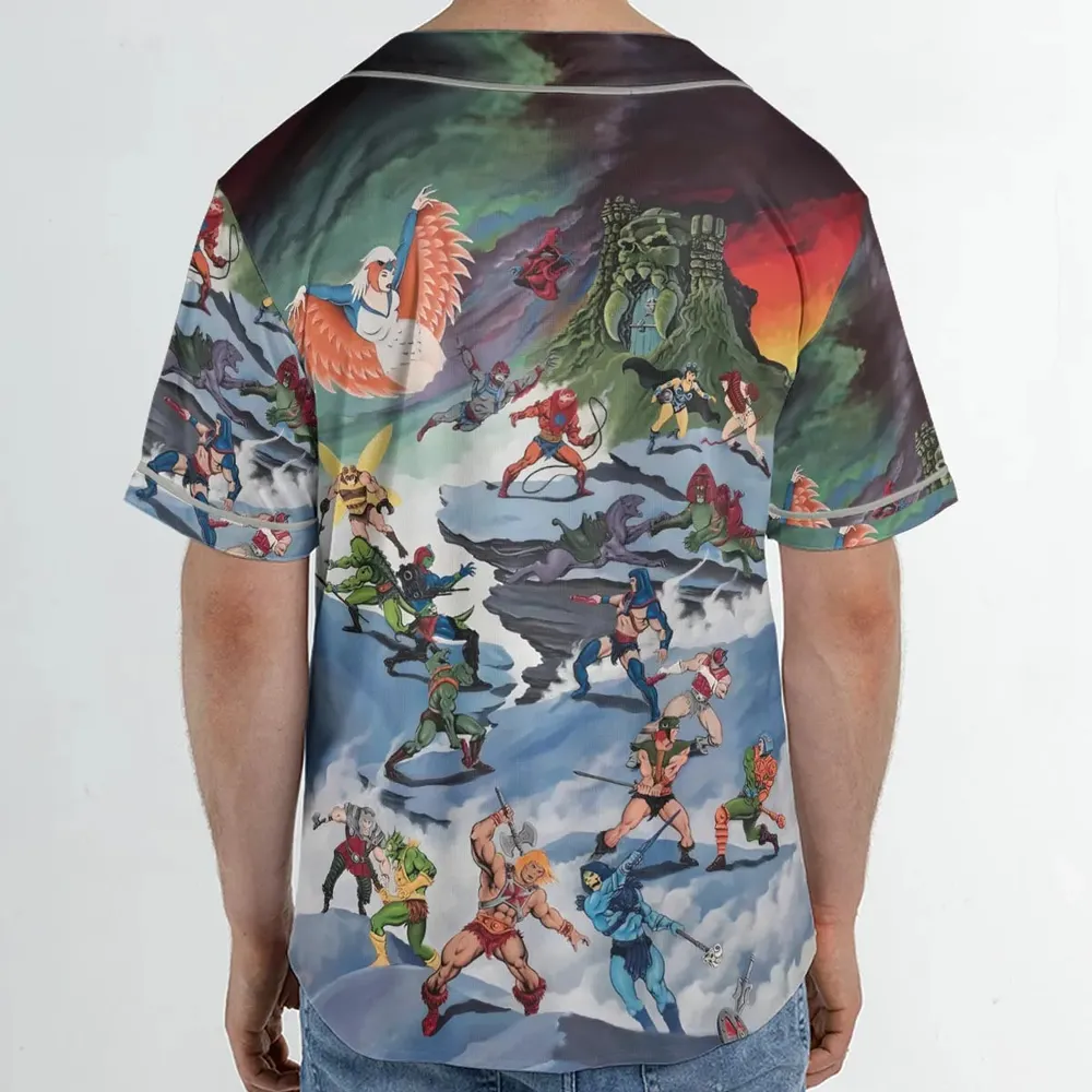 MOTU Castle Grayskull Battle Unisex Baseball Jersey - 2