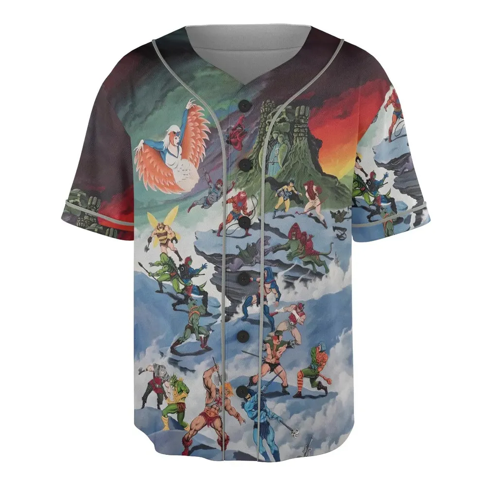 MOTU Castle Grayskull Battle Unisex Baseball Jersey - 3