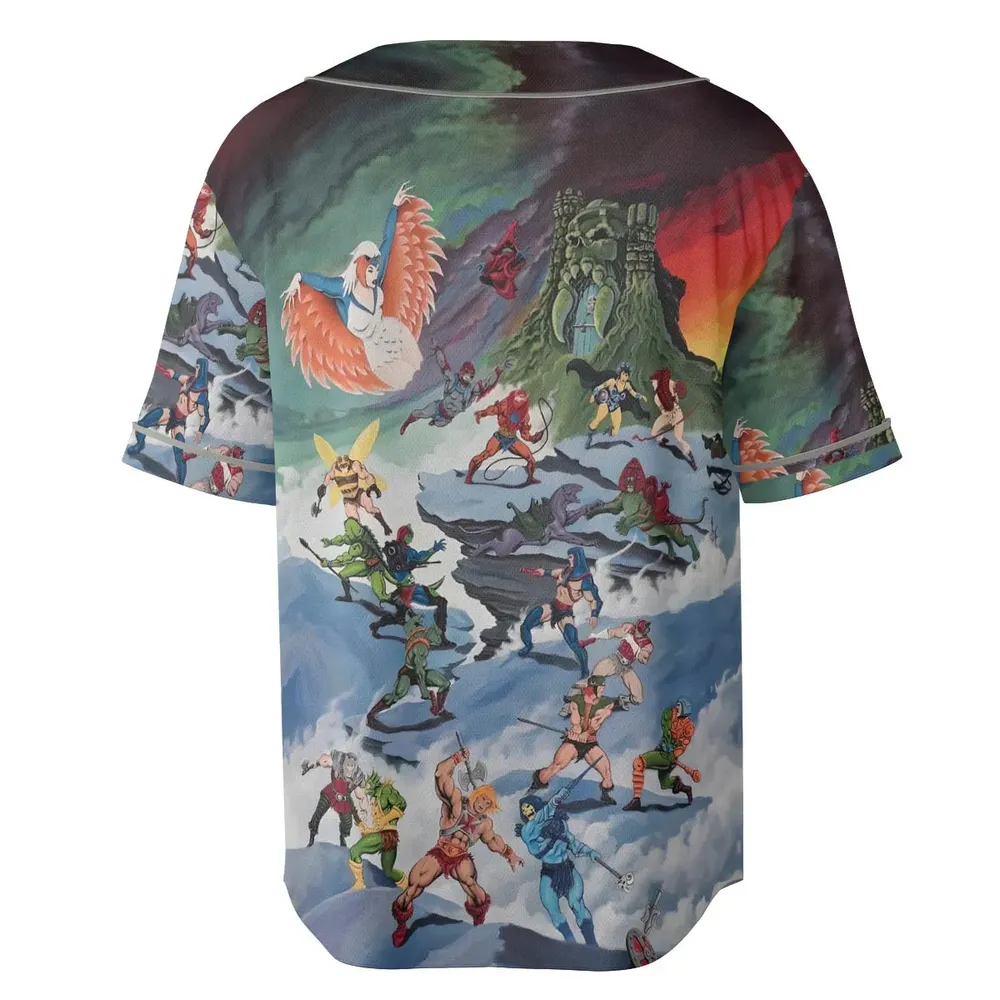 MOTU Castle Grayskull Battle Unisex Baseball Jersey - 4