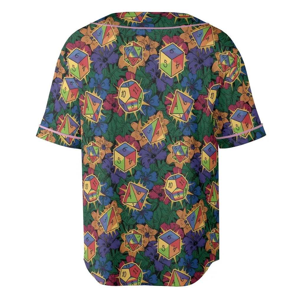 Tropical Dice DnD Unisex Baseball Jersey - 4