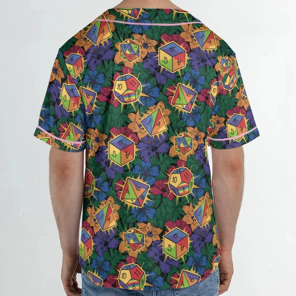 Tropical Dice DnD Unisex Baseball Jersey - 2