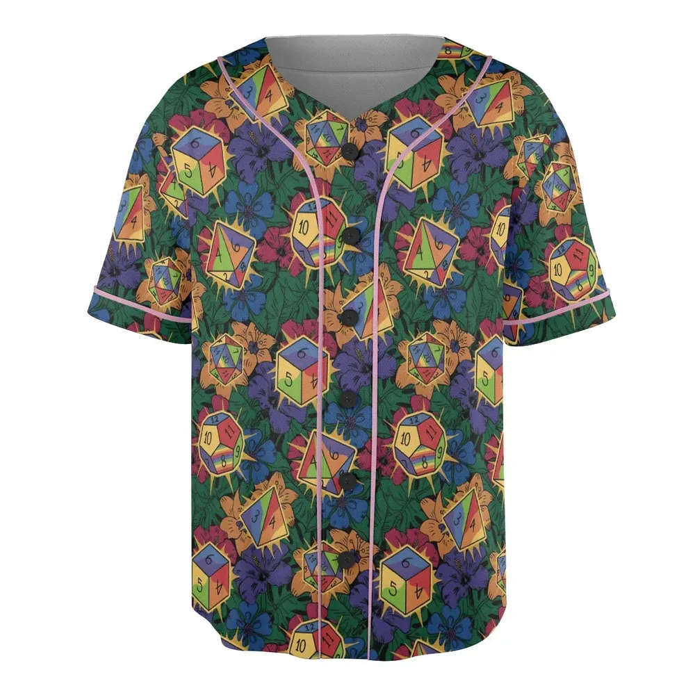 Tropical Dice DnD Unisex Baseball Jersey - 3