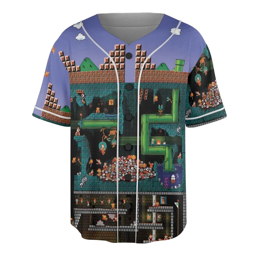 The Pit Super Mario Unisex Baseball Jersey - 3