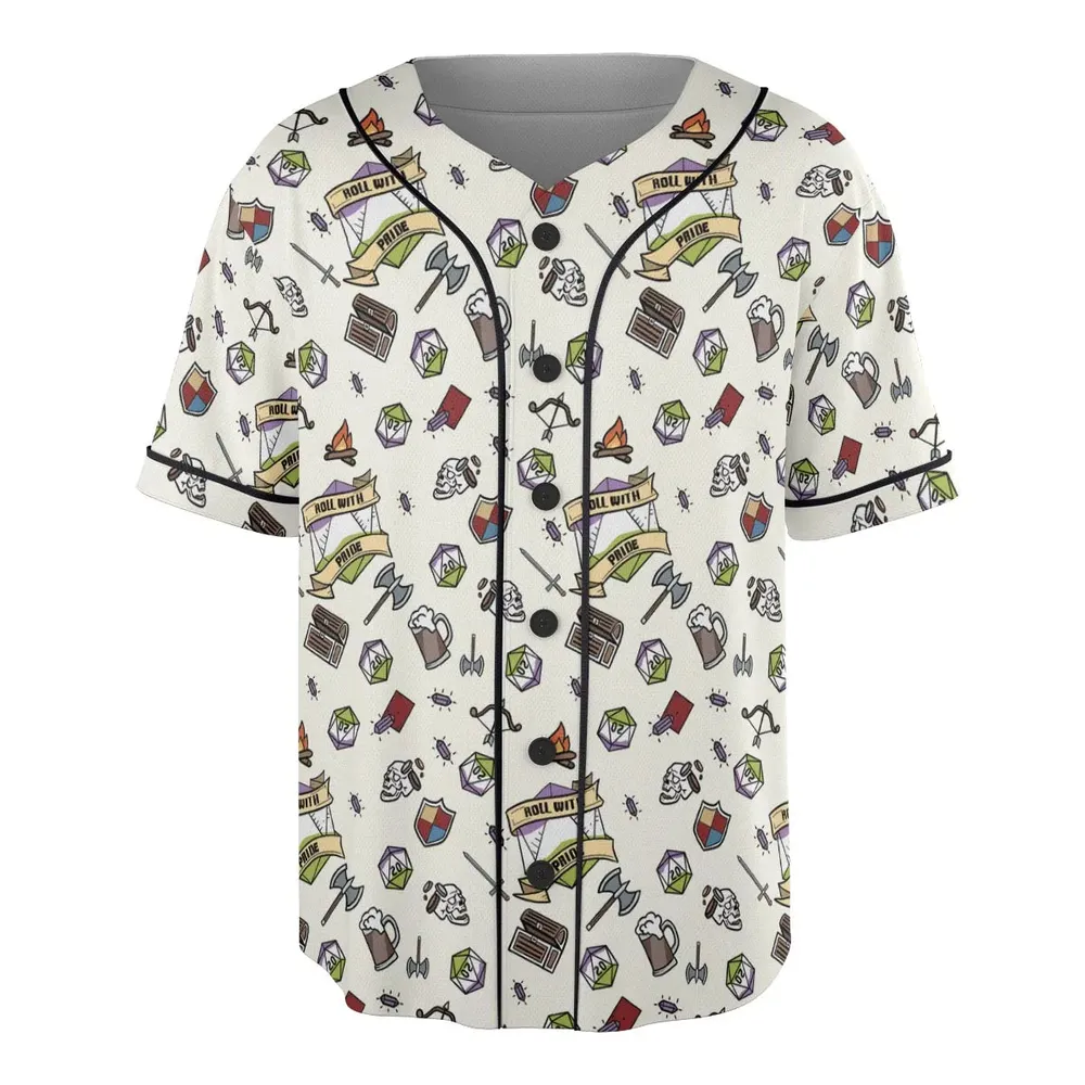 Roll With Pride DnD Unisex Baseball Jersey - 3