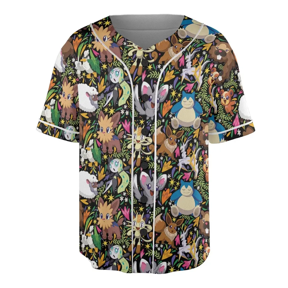 Exotic Tropical Pokemon Unisex Baseball Jersey - 3
