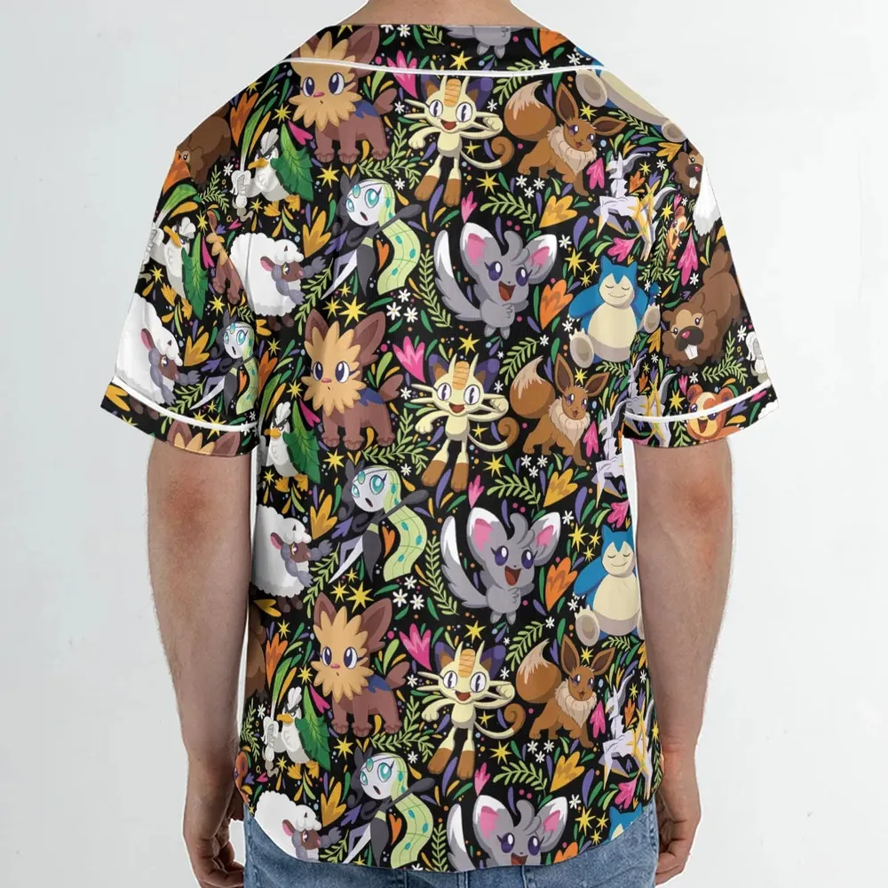 Exotic Tropical Pokemon Unisex Baseball Jersey - 2