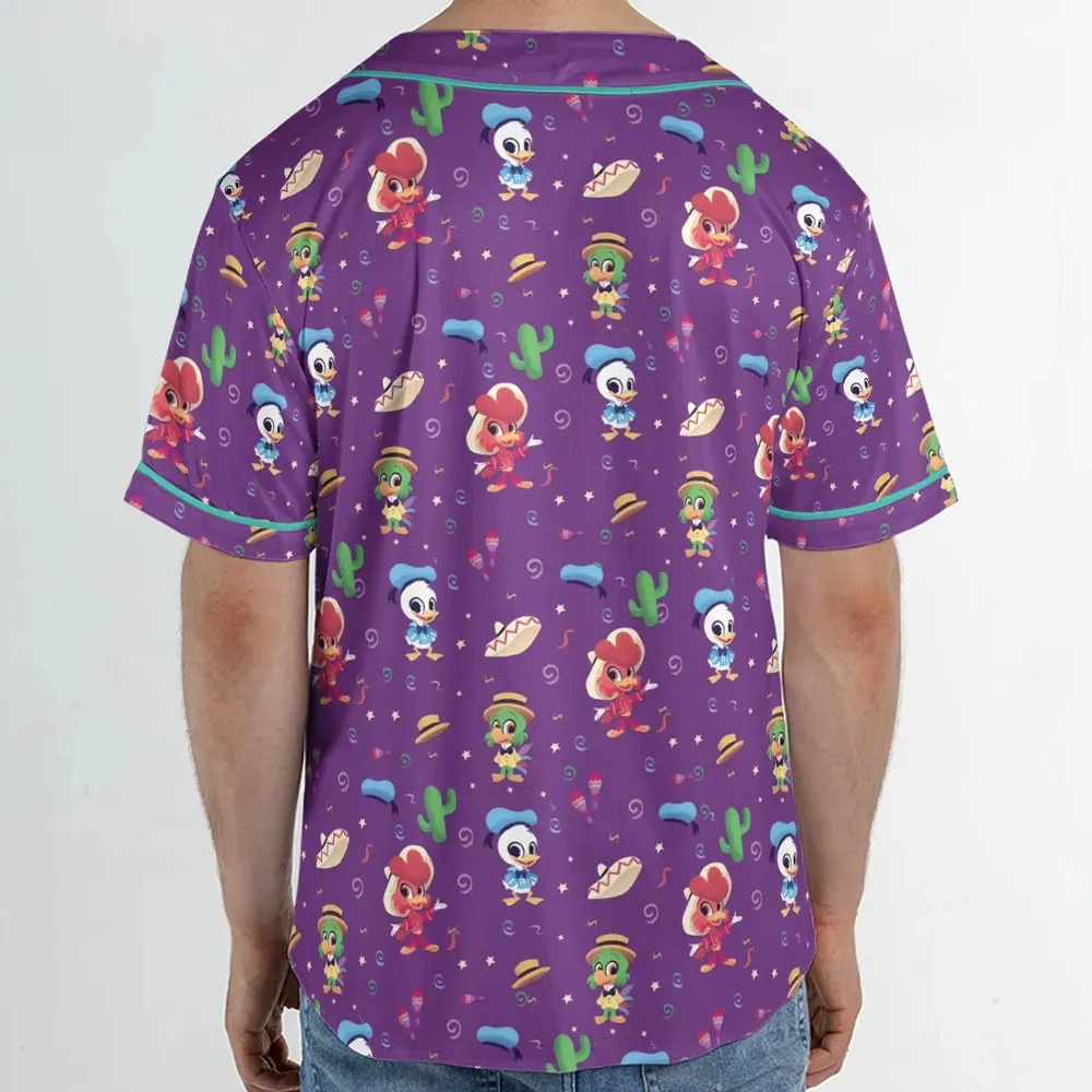 Three amigos Donald Ducktales Unisex Baseball Jersey - 2